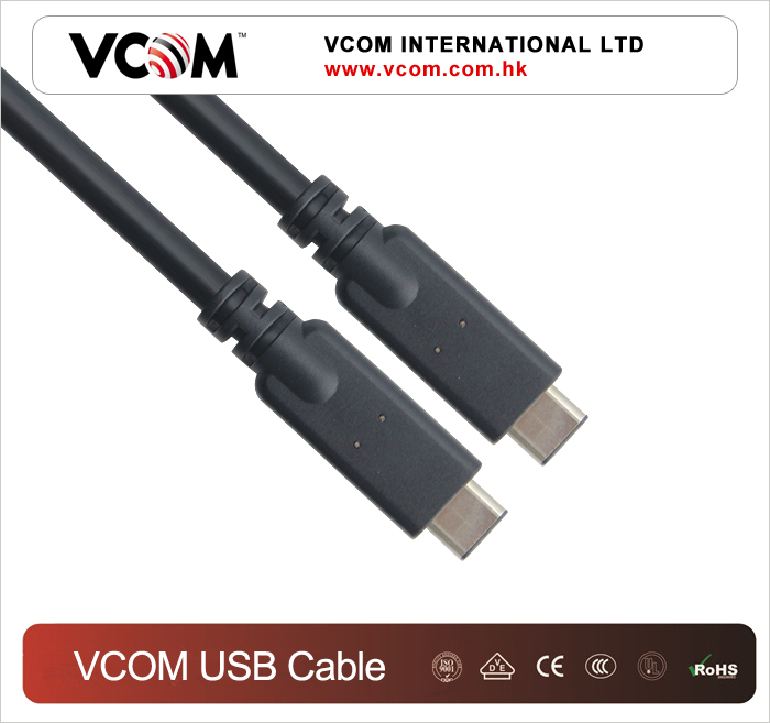 VCOM Последние Кабель USB 3.1 Type C чёрный 1метр