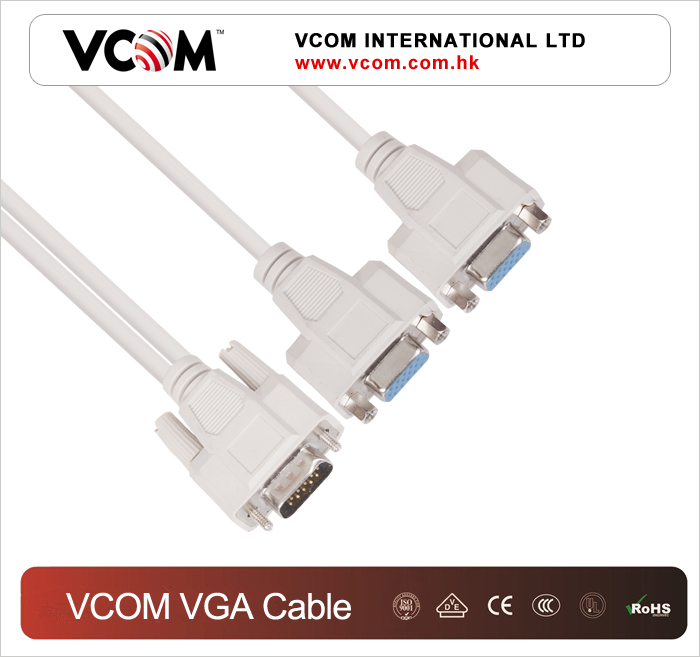 Кабель VGA 15M/2*HD 15F Оптовая продажа по выгодной цене