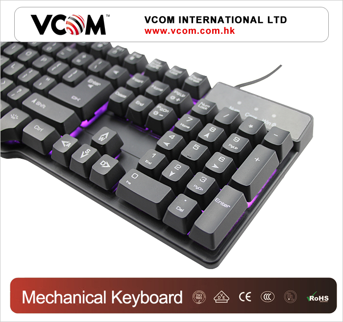 VCOM USB механическая клавиатура с подсветкой для компьютера